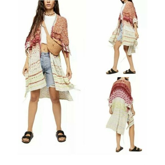 Free People Skies The Limit Cardigan Desert Dream Combo - Picture 2 of 4